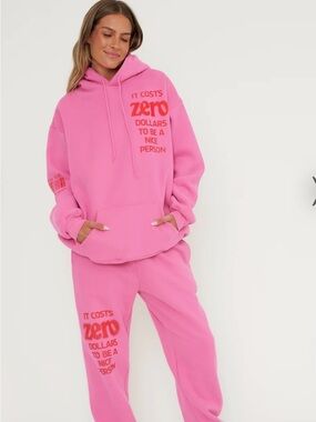 It Costs $0.00 To Be A Nice Person® Pink Hoodie